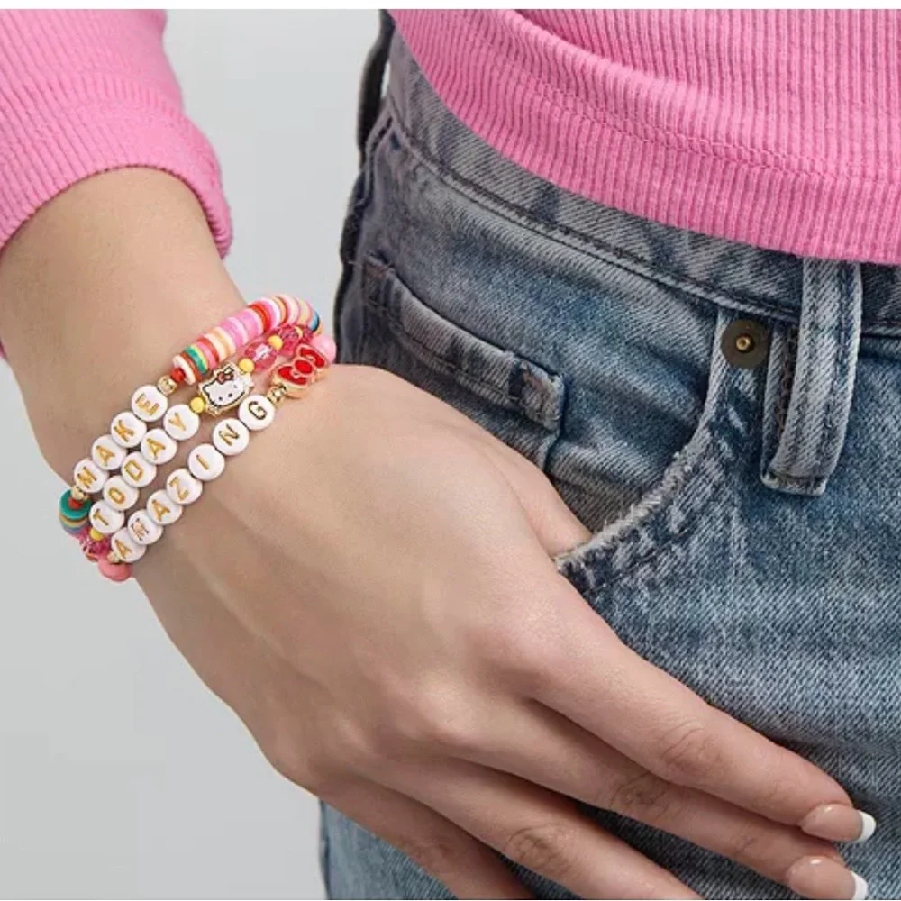 Hello Kitty Beaded Bracelet, Make Today Amazing 3-Piece Set, Official License